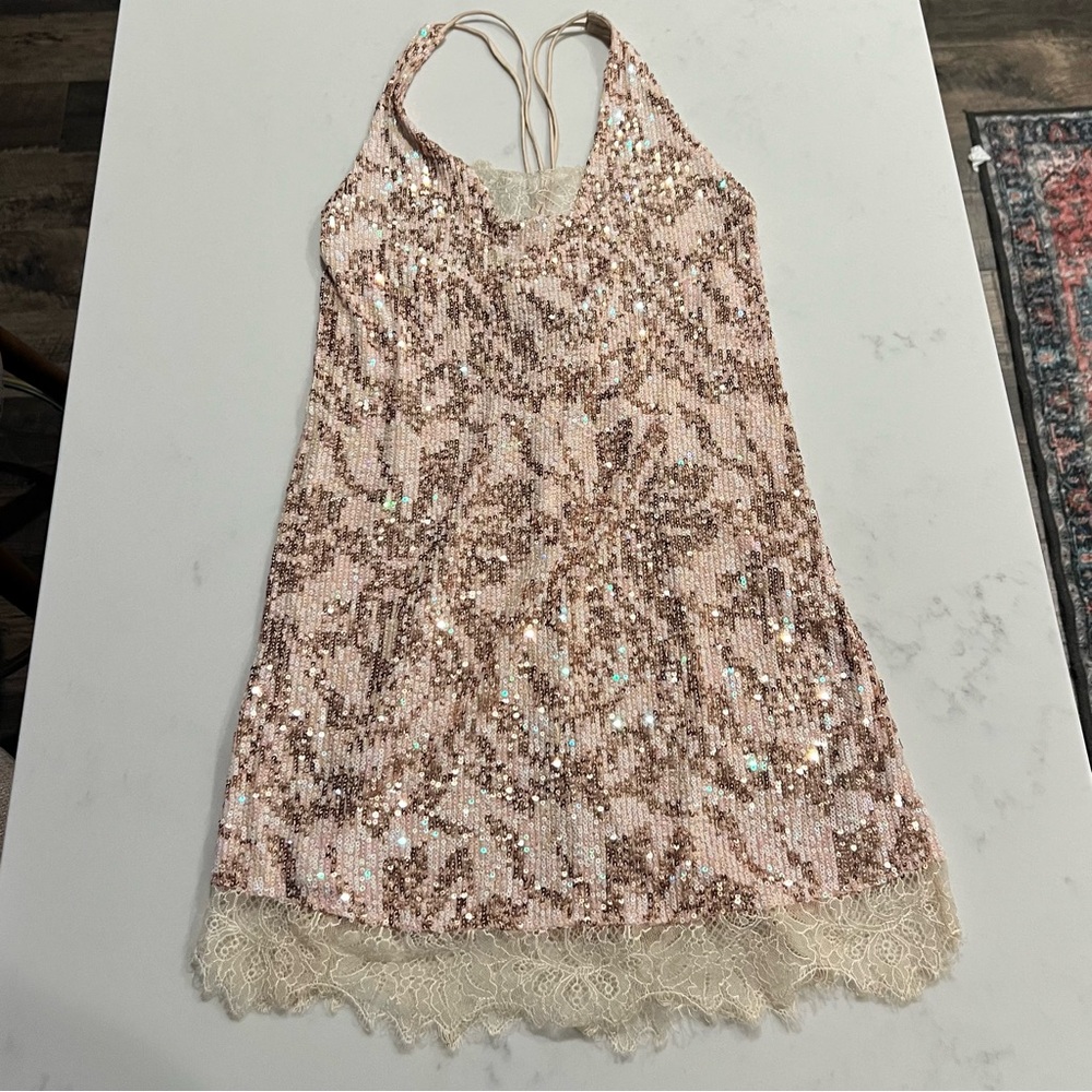 Free People Rise & Shine Embellished Sequin dress
